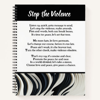 Stop het Geweld Gedicht Notitieboek