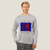"Stop het geweld" Red Blue Black War Graphic Tri-Blend Shirt (Voorkant)