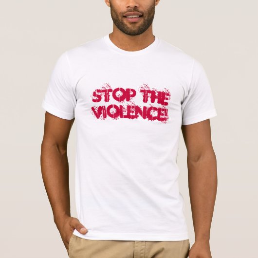 STOP HET GEWELD! T-SHIRT (Voorkant)