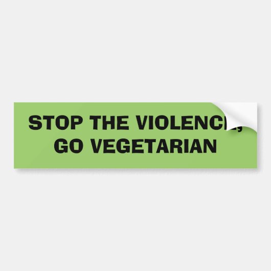 STOP HET GEWELD, WORD VEGETARIËR BUMPERSTICKER (Voorkant)