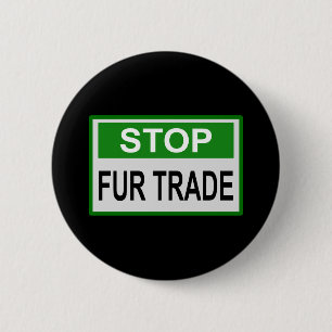 Stop het groene handelsteken ronde button 5,7 cm