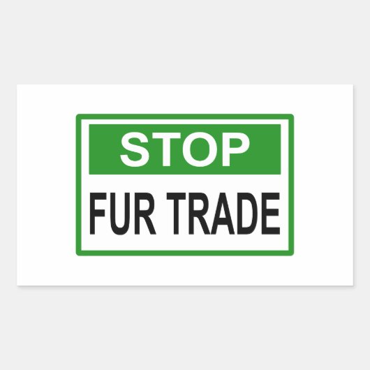 Stop het groene handelsteken van Fur Rechthoekige Sticker (Voorkant)
