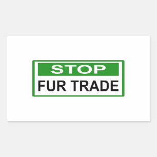 Stop het groene handelsteken van Fur Rechthoekige Sticker