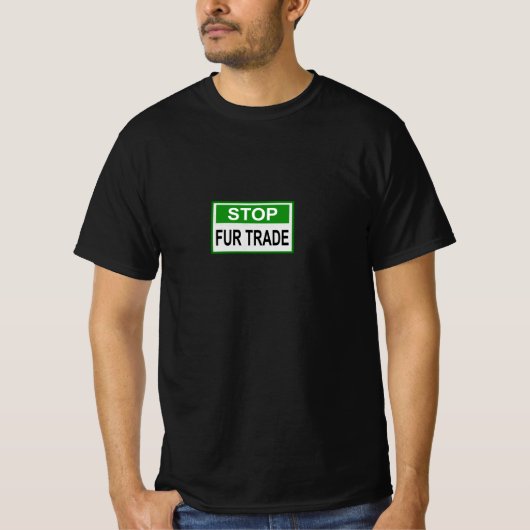Stop het groene handelsteken van Fur T-shirt (Voorkant)