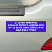 Stop het homohuwelijk bumpersticker (Op auto)