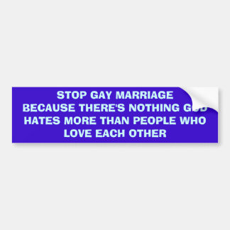 Stop het homohuwelijk bumpersticker