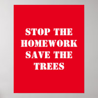 Stop het huiswerk sparen de bomen