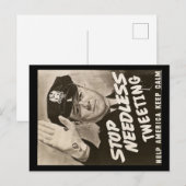 Stop het Needless Tweeten Cop Briefkaart (Voorkant / Achterkant)