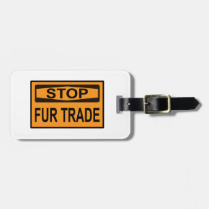 Stop het oranje van het Handelsbord Fur Bagagelabel