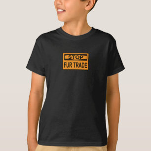 Stop het oranje van het Handelsbord Fur T-shirt