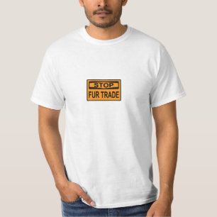 Stop het oranje van het Handelsbord Fur T-shirt