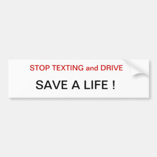 Stop het sms'en van bestuurders sparen een Bumpers Bumpersticker