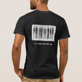 Stop het T-shirt met de streepjescode van de mense (Achterkant)