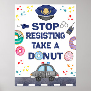 Stop het verzetten van feestvoedsel verjaardagspol poster