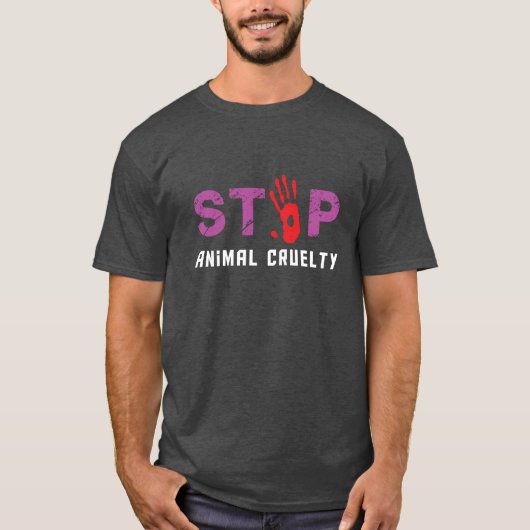 Stop het wrede T-shirt van het dier (Voorkant)