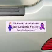 Stop huiselijk geweld bumpersticker (Op auto)