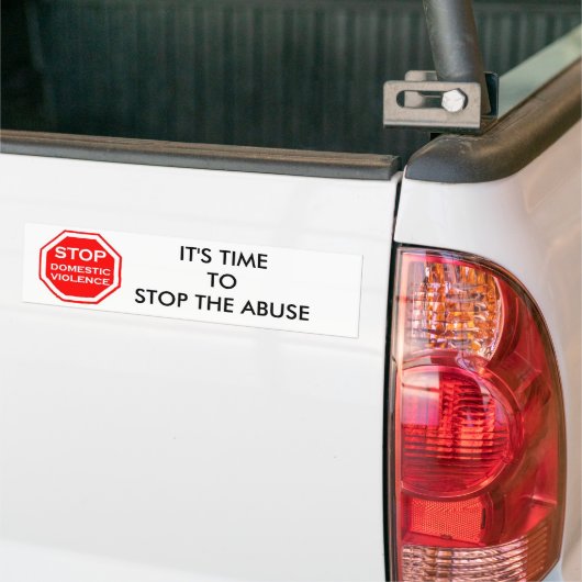 Stop huiselijk geweld bumpersticker (Op Truck)