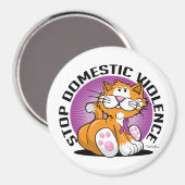 Stop huiselijk geweld kat magneet (Voorkant / Achterkant)