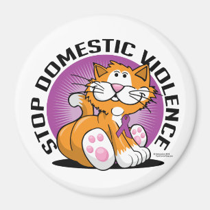 Stop huiselijk geweld kat magneet