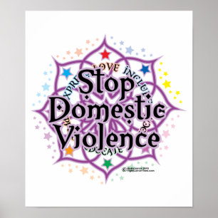 Stop huiselijk geweld Lotus Poster