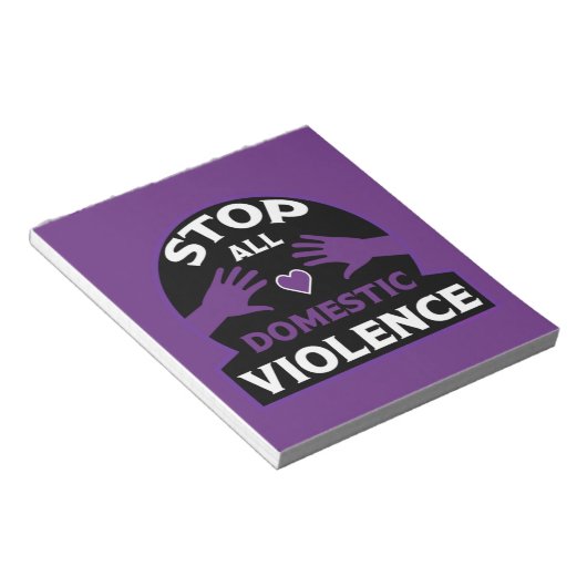Stop huiselijk geweld notitieblok (Schuin)