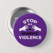 Stop huiselijk geweld ronde button 7,6 cm (Voorkant /achterkant)