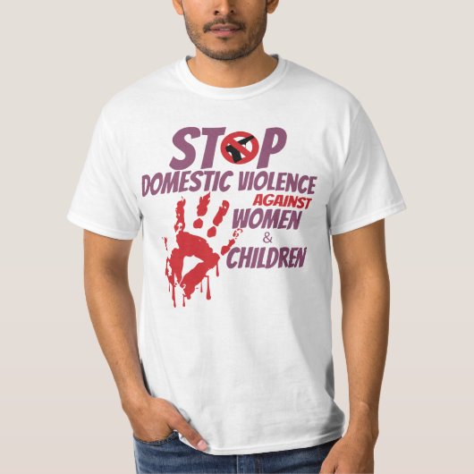 Stop huiselijk geweld tegen vrouwen en kinderen T- T-shirt (Voorkant)