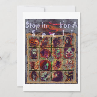 Stop in voor een spelletje - halloween party kaart