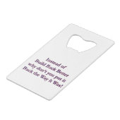 Stop-it-back Kredietkaart Flessenopener (Achterkant Gekanteld)