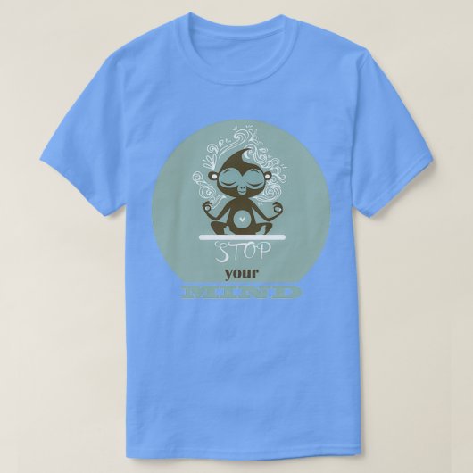 stop je geest aap yoga t-shirt (Design voorkant)