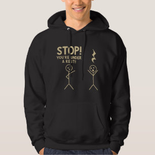 Stop Je Staat Onder Arrest Grappige Muzieknotatie Hoodie