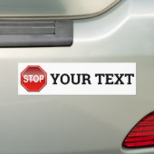 Stop Jouw tekst Bumpersticker (Op auto)
