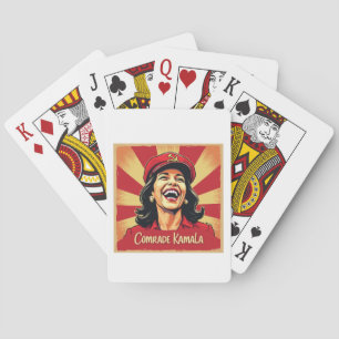 Stop Kamunism Harris Walz 2024 kameraad Kamala Pokerkaarten