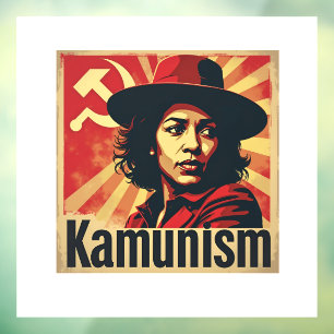 Stop Kamunism Harris Walz 2024 kameraad Kamala Raamsticker