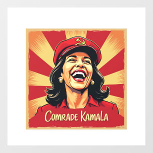 Stop Kamunism Harris Walz 2024 kameraad Kamala Raamsticker