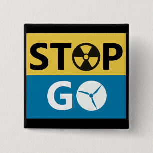 Stop kernenergie vierkante button 5,1 cm