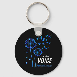 Stop Kinderbewustzijn Blauwe Lint Im Their Voice Sleutelhanger