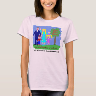 Stop kindermisbruik! - Crayon Faces T-shirt