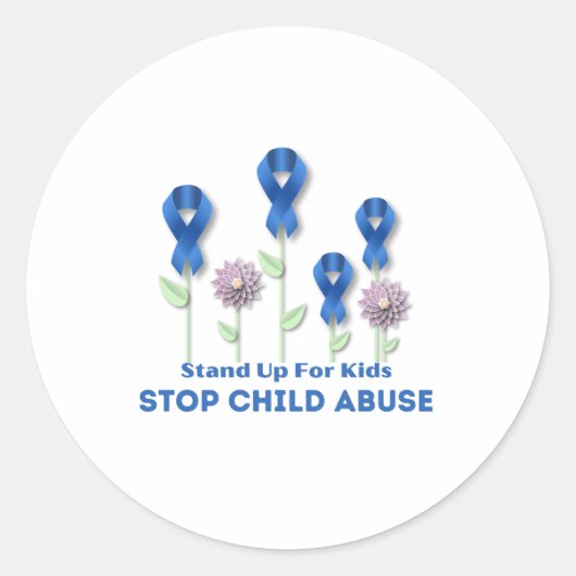Stop kindermisbruik ronde sticker (Voorkant)