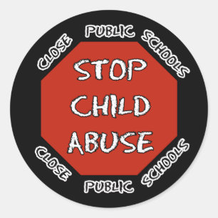 Stop kindermisbruik ronde sticker