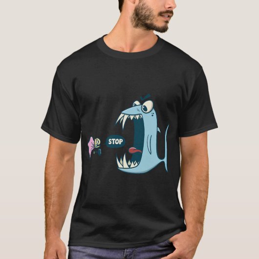 Stop - klein tegen groot t-shirt (Voorkant)
