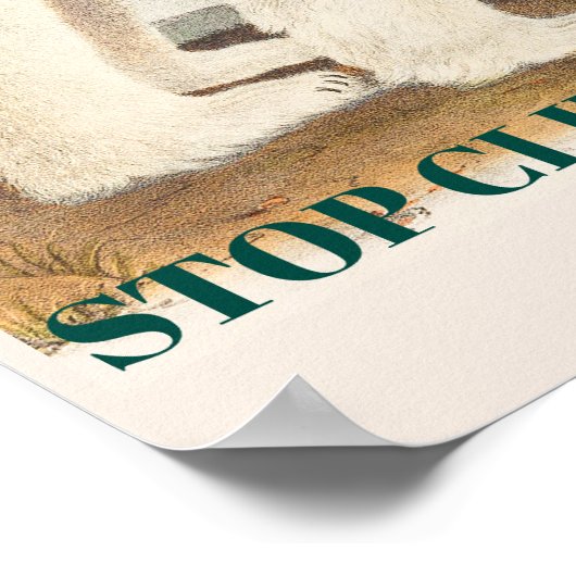 Stop klimaatverandering bedreigd Arctisch Polair B Poster (Hoek)