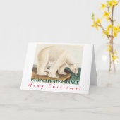 Stop klimaatverandering Merry Kerstpoar Beer Kaart (Gele Bloem)