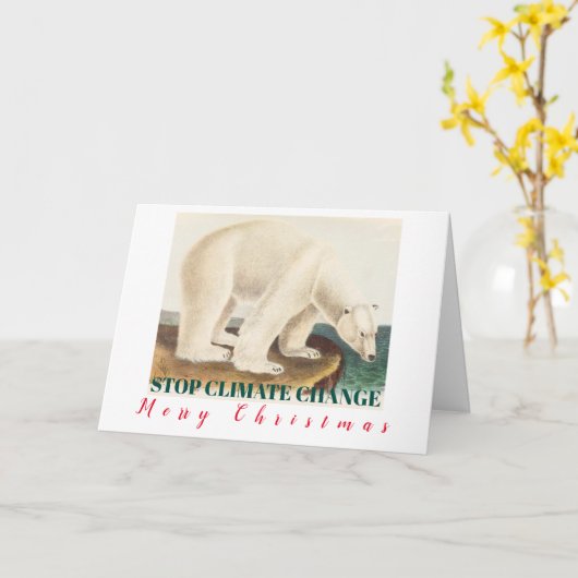 Stop klimaatverandering Merry Kerstpoar Beer Kaart (Gele Bloem)