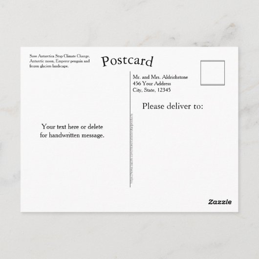 Stop klimaatverandering met de verwarming van Anta Briefkaart (Achterkant)