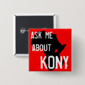 Stop Kony 2012 Vierkante Button 5,1 Cm (Voorkant /achterkant)