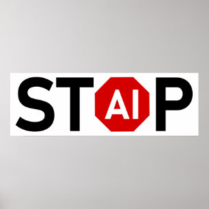Stop kunstmatige intelligentie poster