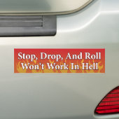 Stop, laat vallen, rol bumpersticker (Op auto)
