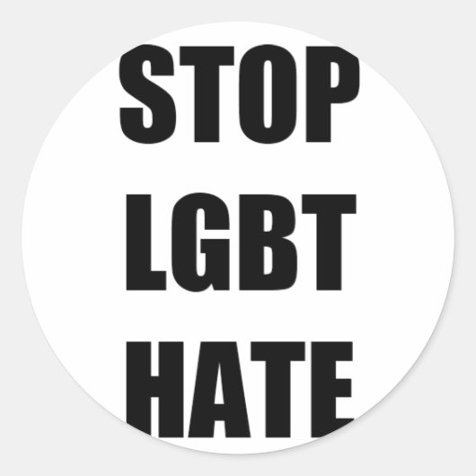 Stop LGBT-haat Ronde Sticker (Voorkant)