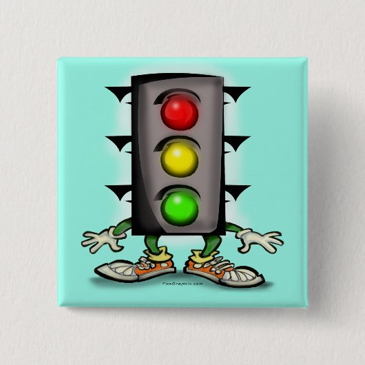 Stop Light Magnet Vierkante Button 5,1 Cm (Voorkant)